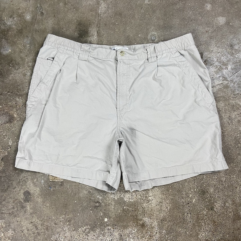 Vintage 90s Columbia Chino Shorts Size 38x6 Beige Khaki Outdoor Hiking Wear